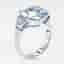 6 cts VIvid Blue Heart, Trillion Lab Grown Diamonds 18k White Gold Ring Size 53