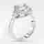 3.5 cts Cushion, Halfmoon Lab Grown Diamonds 18k White Gold Ring Size 53