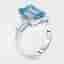 5.8 cts Vivid Blue Emerald Cut, Trapezoid Lab Grown Diamonds 18k White Gold Ring Size 53