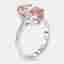 5.5 cts Pink Oval, Round Lab Grown Diamonds 18k White Gold Ring Size 53