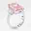 8.1 cts Pink Radiant, Trapazoid Lab Grown Diamonds 18k White Gold Ring Size 54