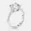 3.2 cts Cushion, Round Lab Grown Diamonds 18k White Gold Ring Size 55