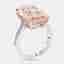 10.5 cts Pink Radiant, Round Lab Grown Diamonds 18k Two Tone Gold Ring Size 55