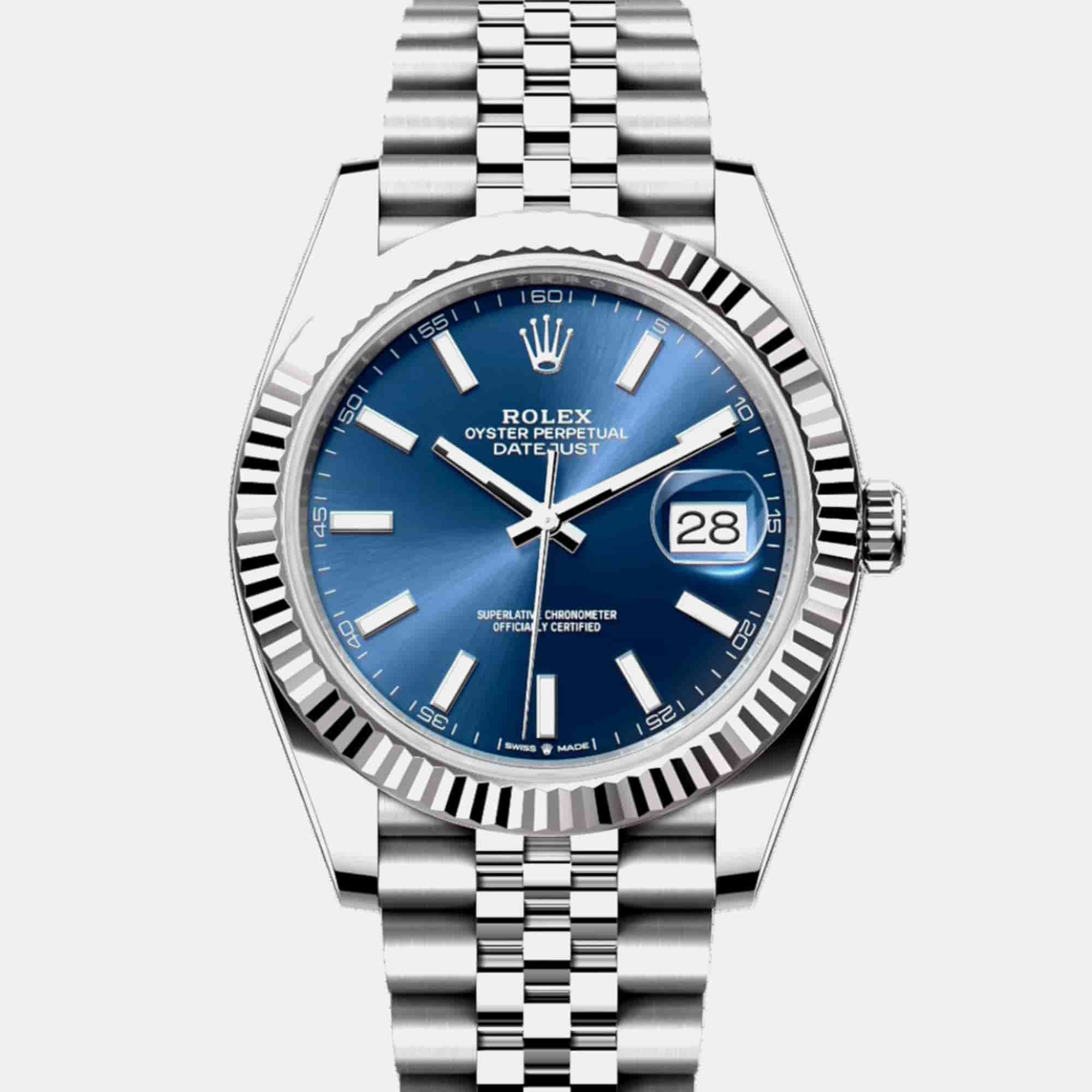 Rolex Datejust 126334 Blue Stainless Steel Automatic Men's Wristwatch 41 mm