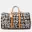 Louis Vuitton Monogram Graffiti Keepall 50 Grey Brown Monogram Coated Canvas and Leather Duffel Bag