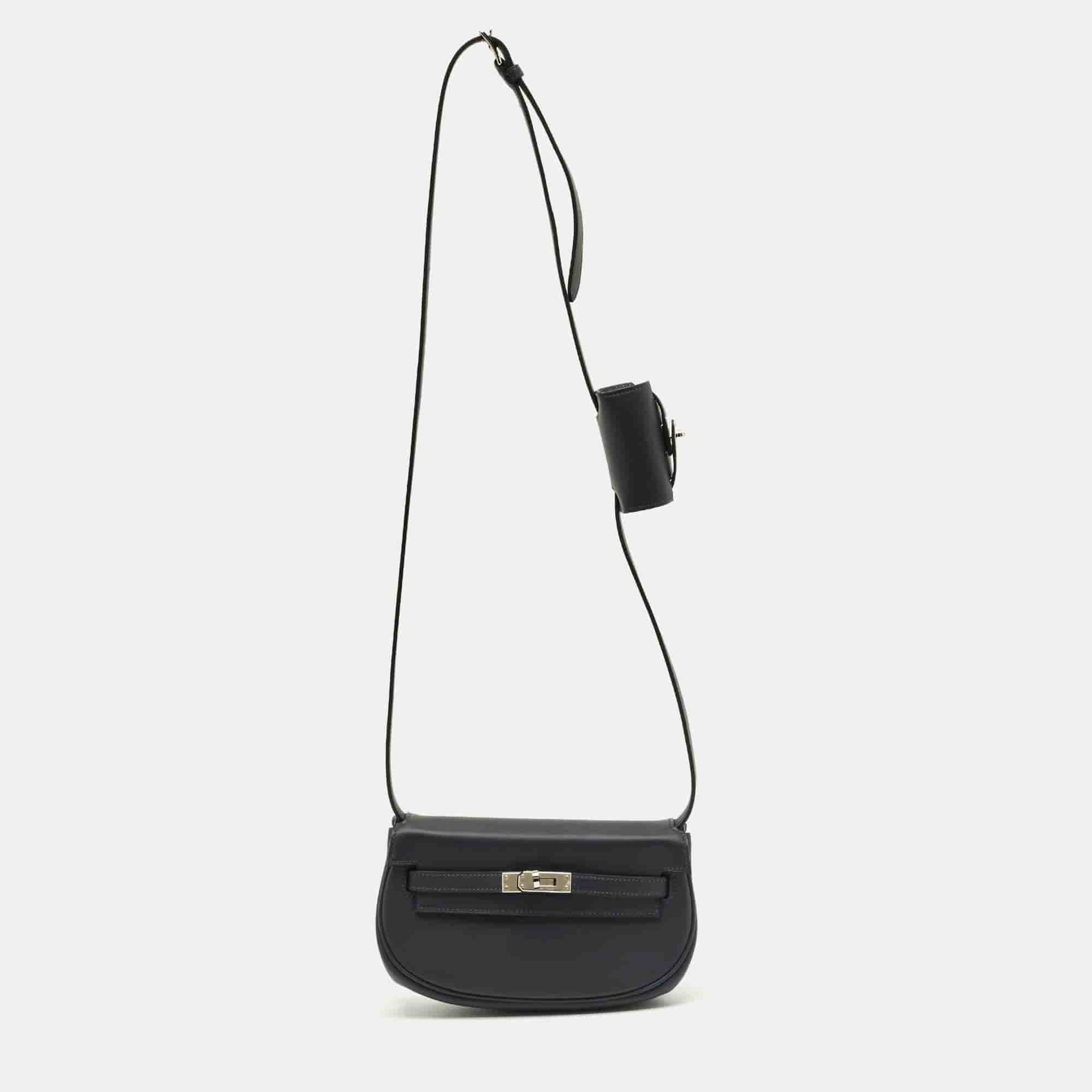 Hermes Gris Misty Swift Leather Palladium Finish Kelly Moove Bag