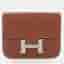 Hermes Gold Evercolor Constance Slim Wallet