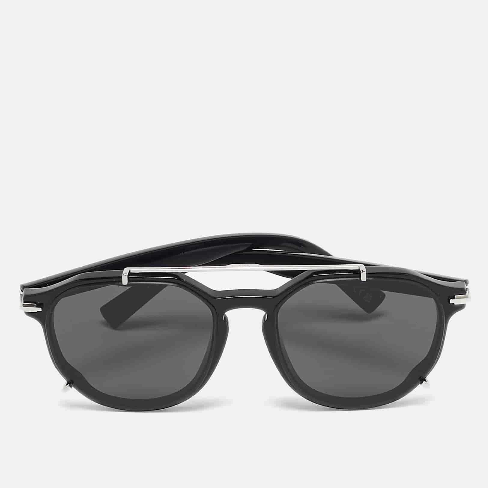 Dior Black/Silver Tone 10A0 BlackSuit RI Aviator Sunglasses