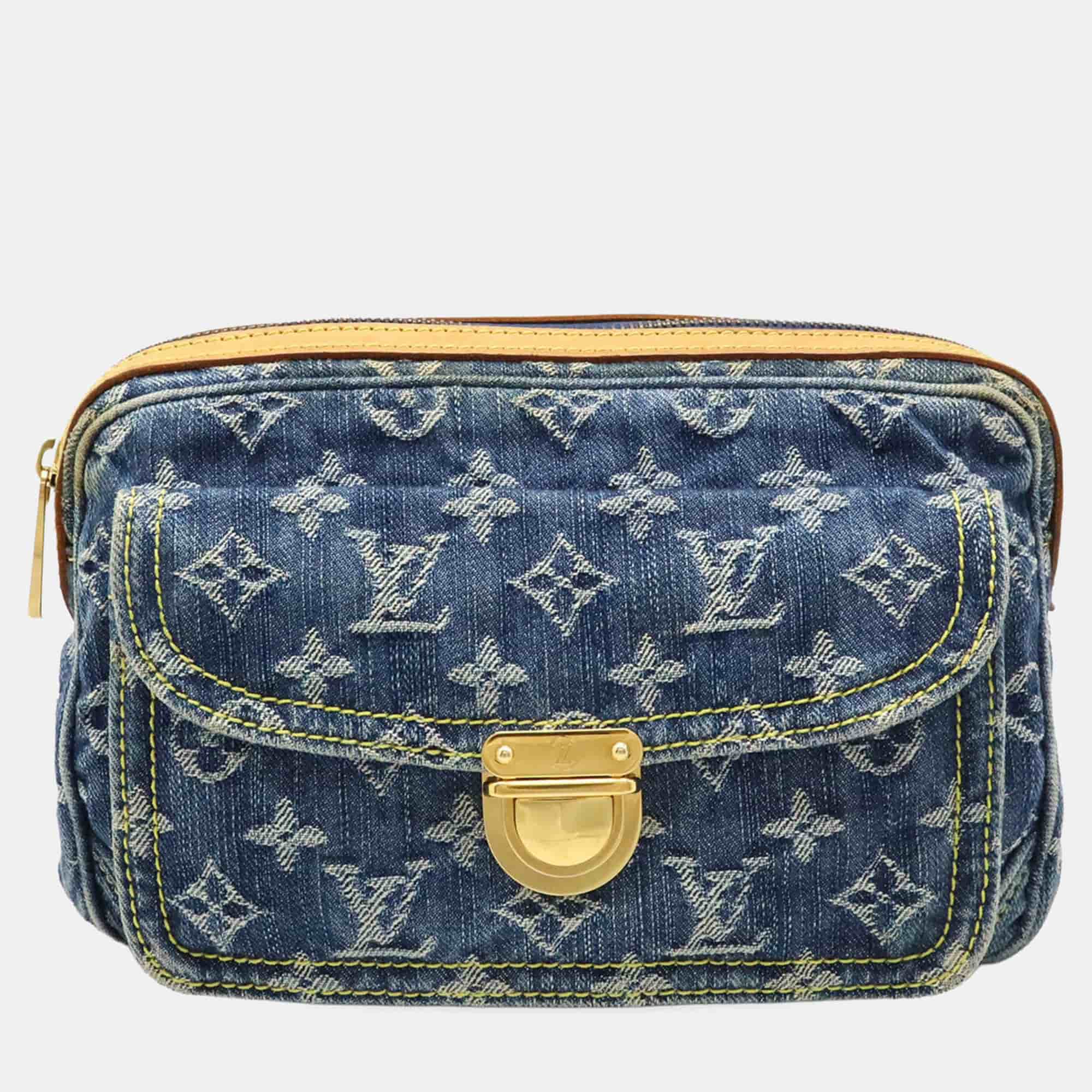 Louis Vuitton Monogram Denim Bum Bag Waist Body Shoulder Blue