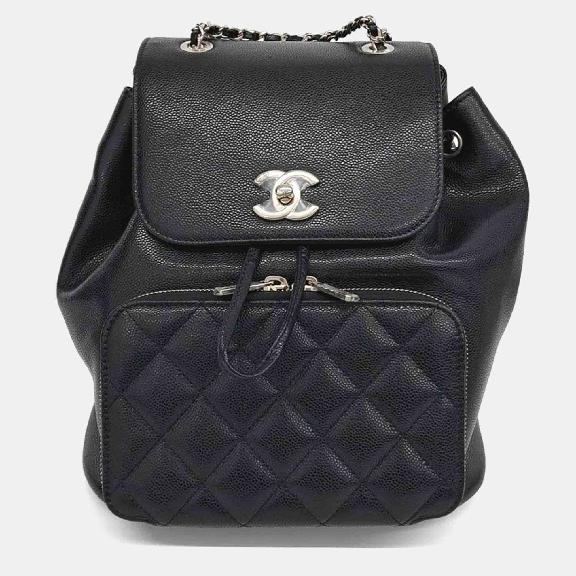 Chanel Black Caviar Business Affinity Backpack