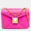 Valentino One Stud Fuchsia Pink Leather Chain Shoulder Bag