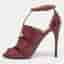 Alaia Size 38 Burgundy Python Leather Gladiator Sandals