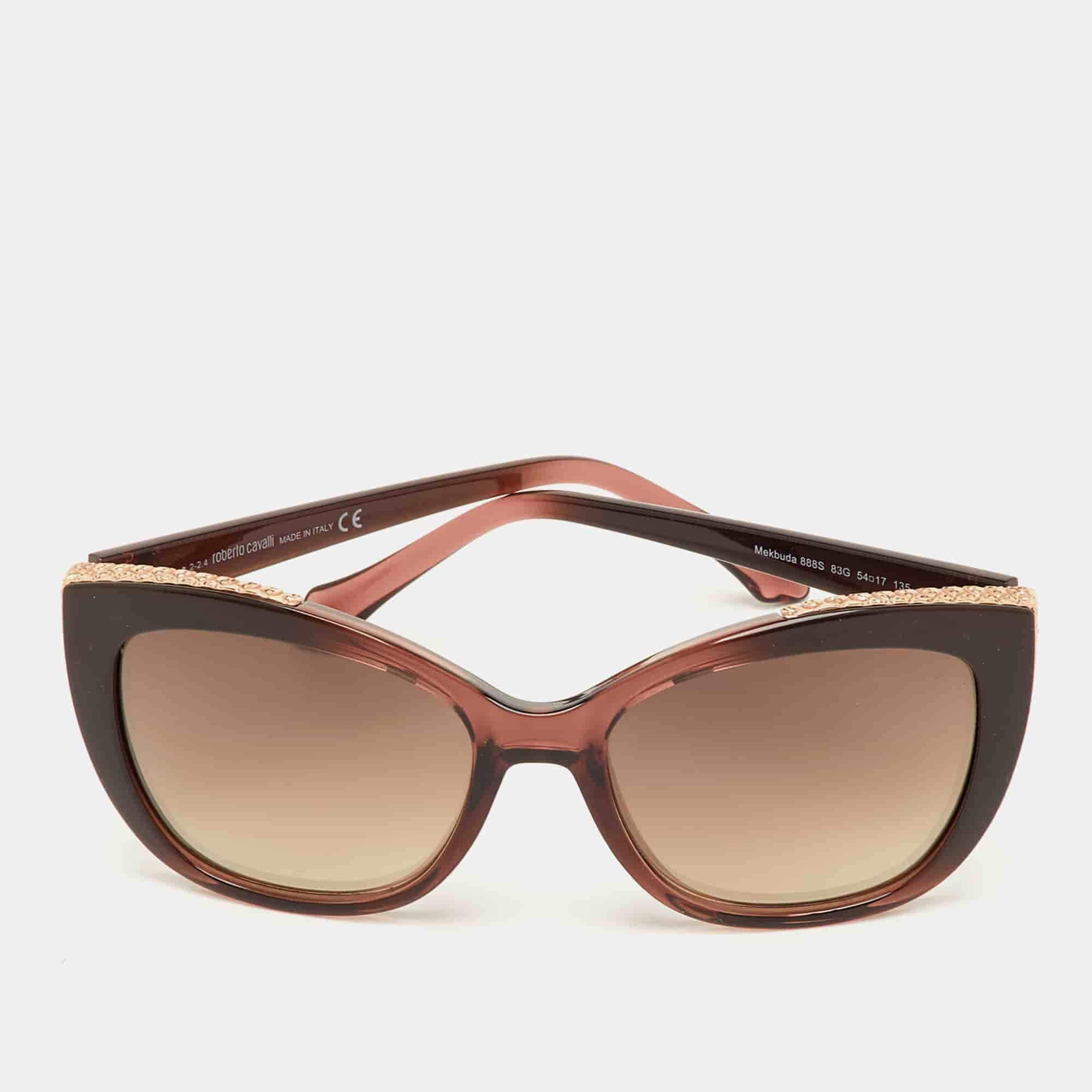 Roberto Cavalli Brown Gradient Mekbuda 888S Cat-Eye Sunglasses