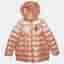 Fendi Kids Pink Nylon Fur Trim Down Puffer Jacket 9Yrs