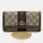 Gucci Ophidia Chain Long Wallet Beige Ebony GG Supreme Canvas and Brown Leather Wallet Bag