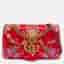 Gucci Embroidered GG Marmont Medium Red Matelass&eacute; Satin Shoulder Bag