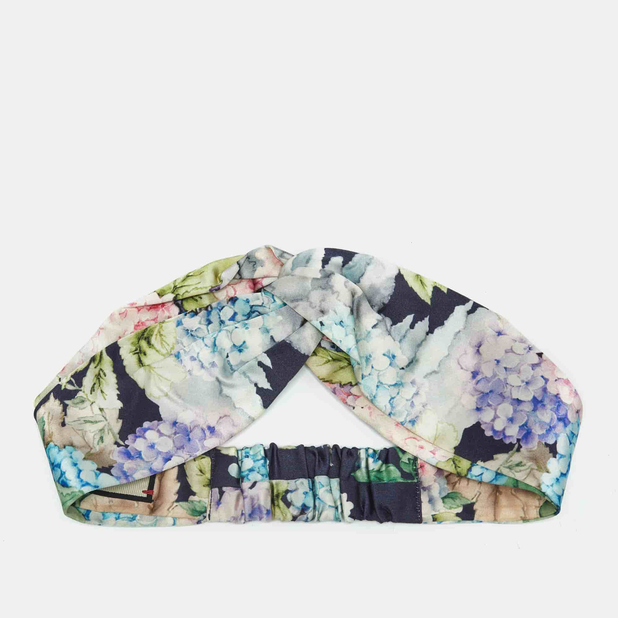 Gucci Multicolor Gucci Blooms Print Silk Headband