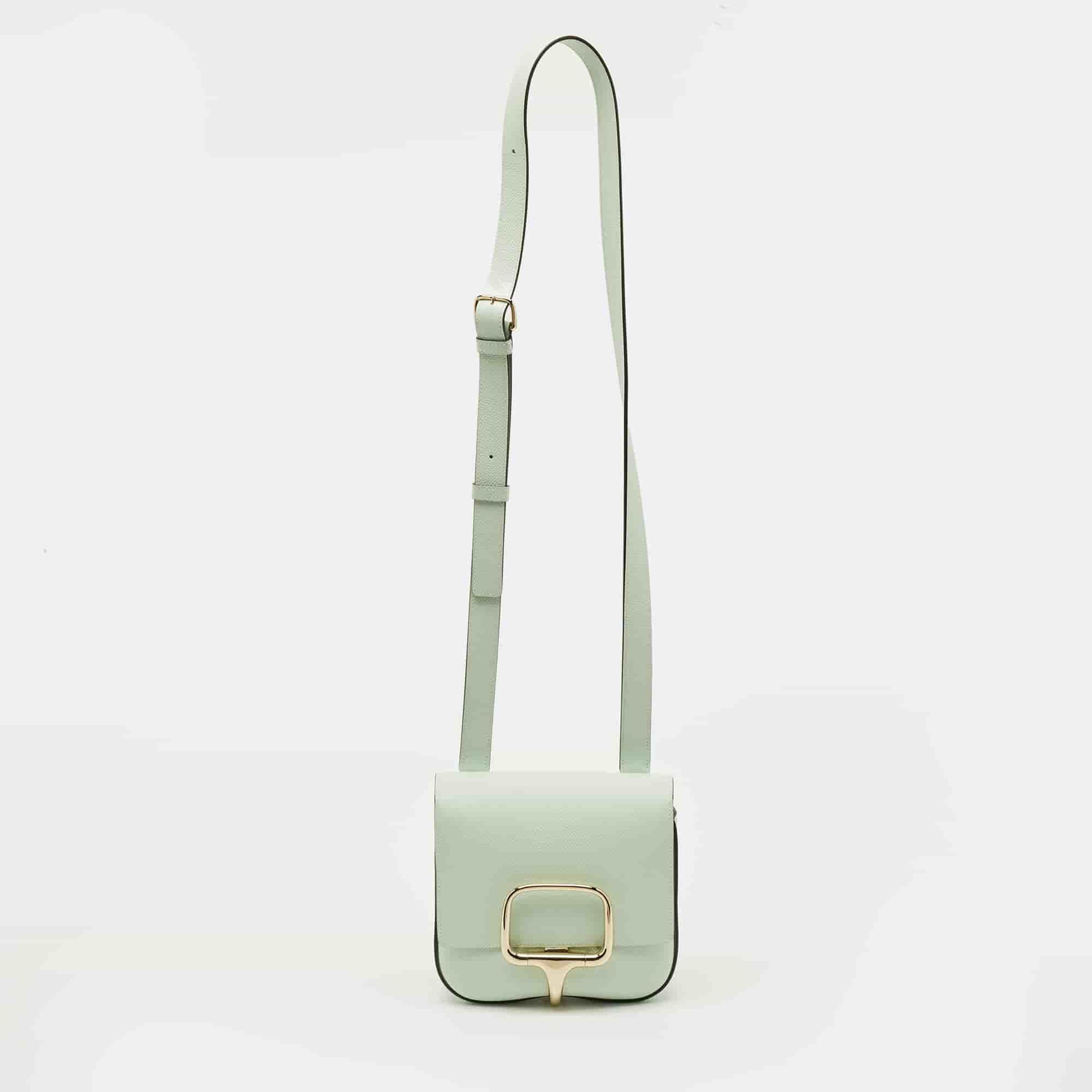 Hermes Della Cavalleria Mini Vert Peppermint Epsom Leather Crossbody Bag
