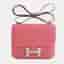 Hermes Constance 18 Pink Evercolor Calfskin Leather Shoulder Bag