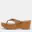 Jimmy Choo Size 41 Brown Python Embossed Leather Cork Wedge Thong Sandals