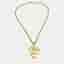 Chanel Heart Chain Pendant Necklace Gold