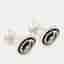 Alfred Dunhill Black Inlay Silver Tone Cufflinks