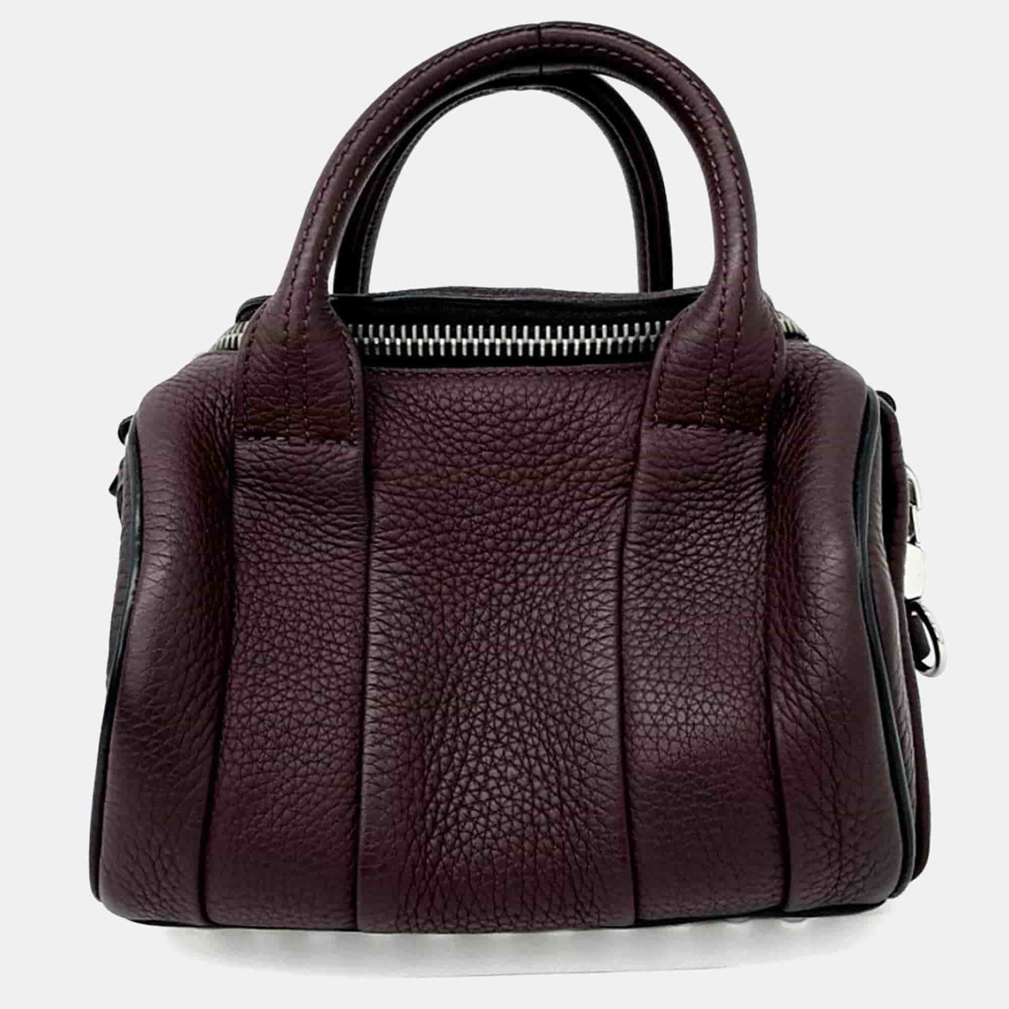 Alexander Wang Burgundy Leather Mini Loki Duffel Bag