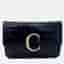 Chlo&eacute; C Crocodile Embossed Leather Navy Chain Clutch Bag