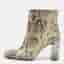 Stuart Weitzman Size 38 Grey/Black Python Embossed Leather Ankle Length Boots
