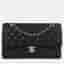 Chanel Classic Double Flap Medium Black Calfskin Leather Shoulder Bag