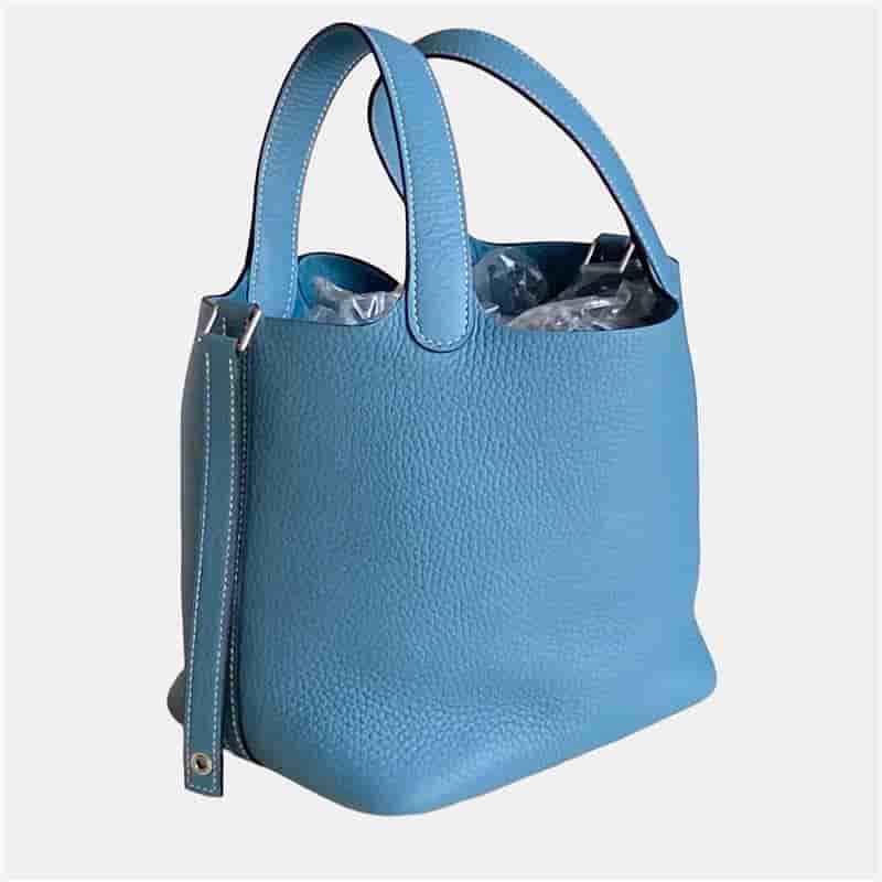 Hermes Picotin Lock 18 Denim Blue with palladium hardware