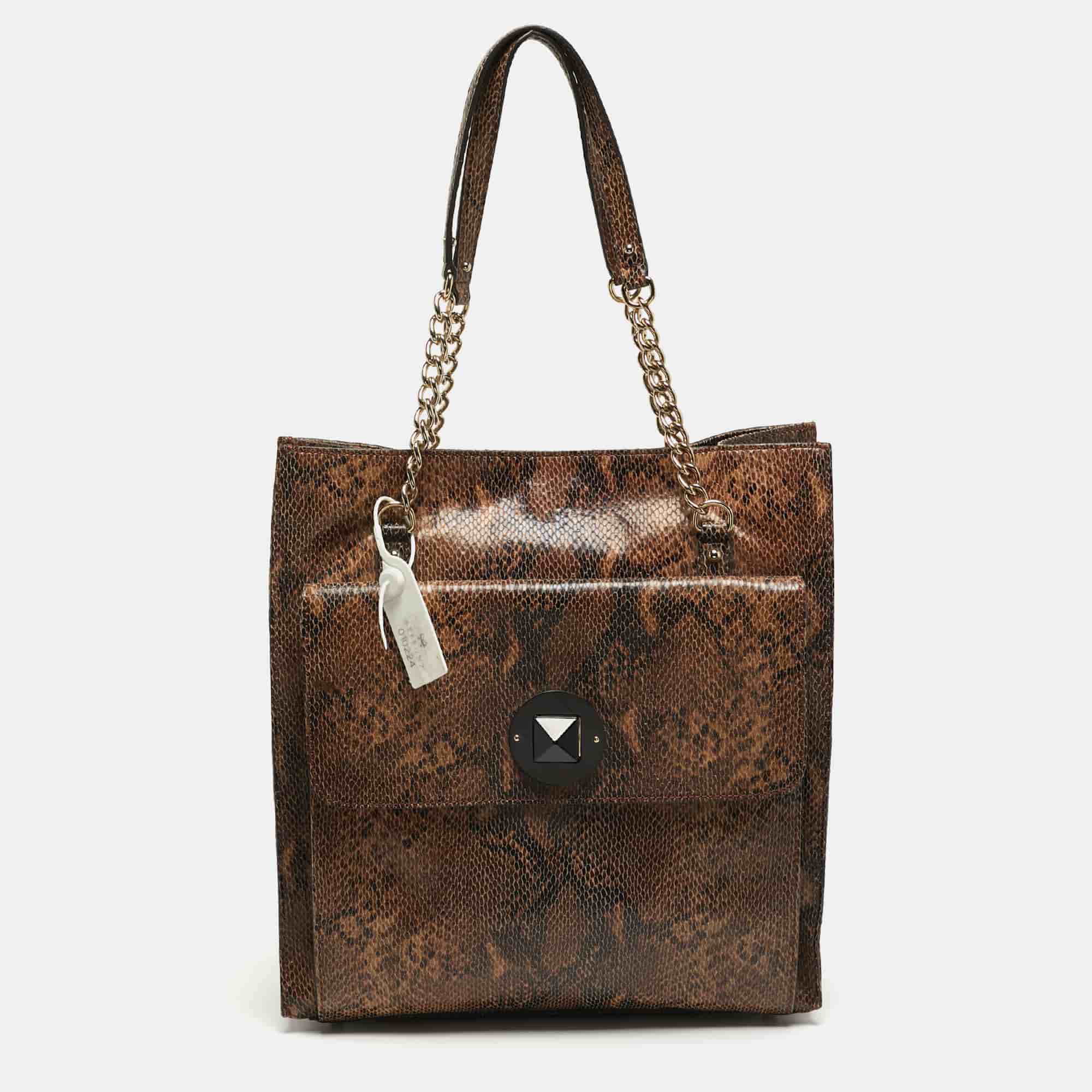 Kate Spade South Kensington Denee Python Embossed Leather Tote