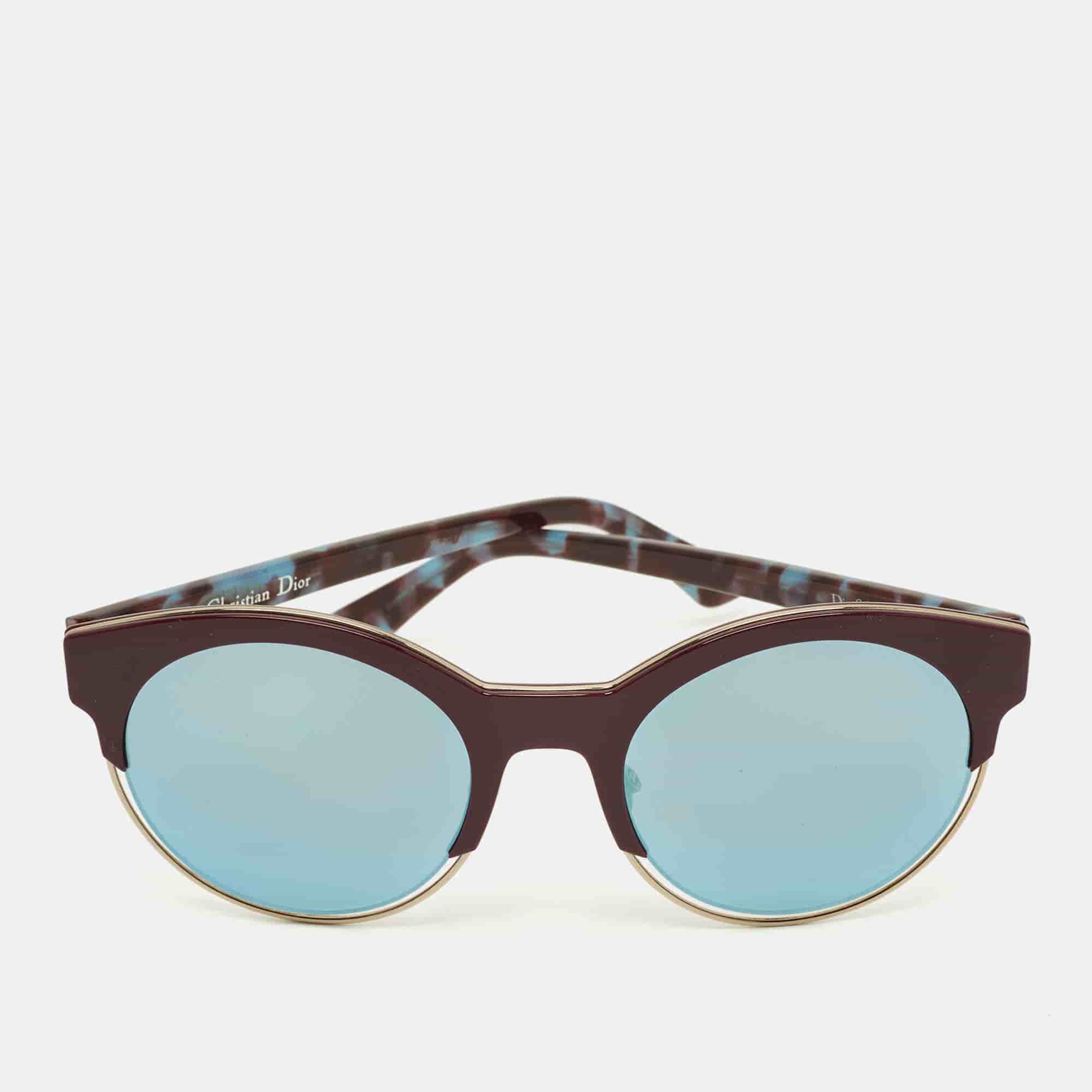 Dior Burgundy/Grey Gradient Sideral 1 Round Sunglasses