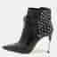 Alexander McQueen Size 39 Black Leather Embellished Ankle Length Boots