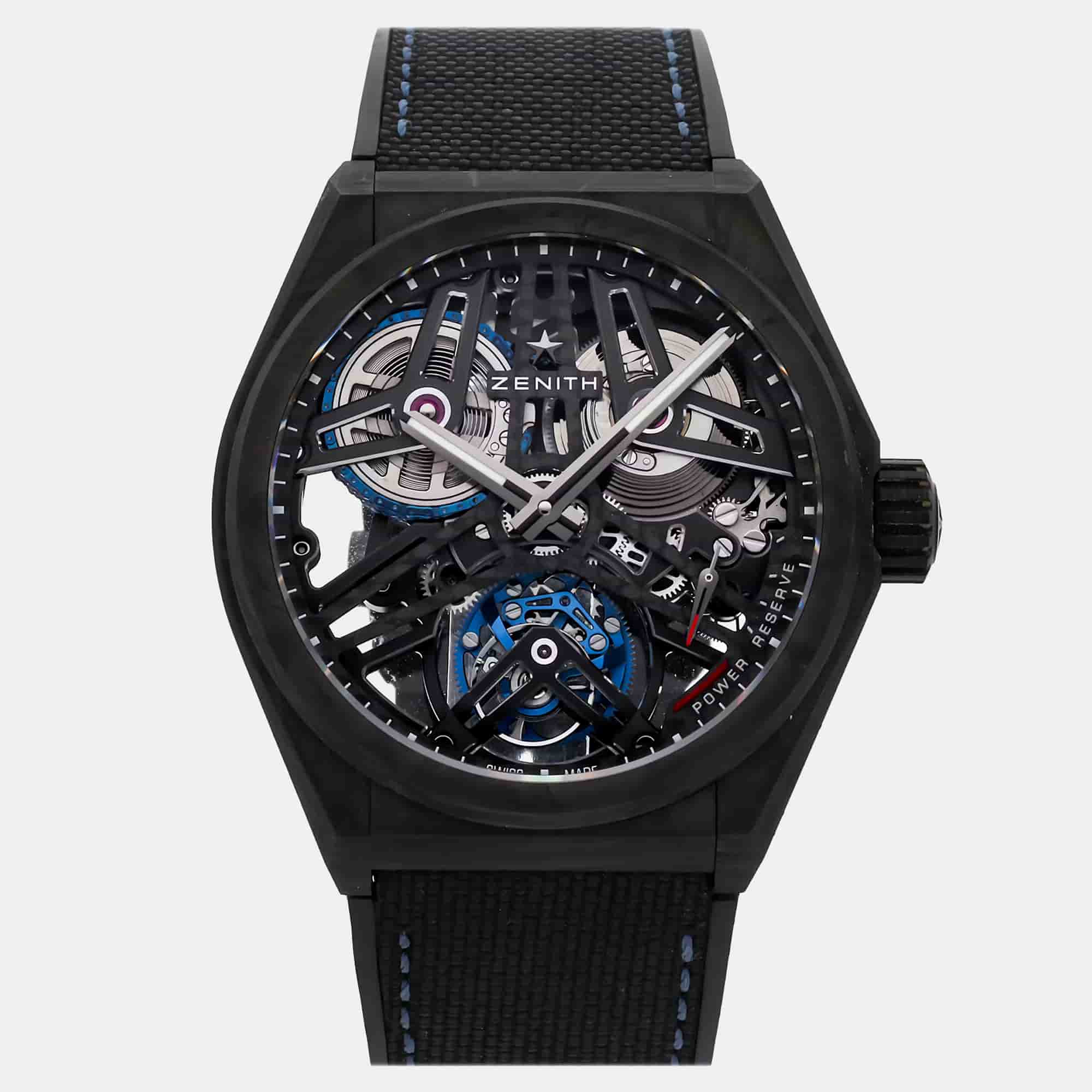 Zenith Defy Fusee Tourbillon 10.9000.4805/78.R916 Manual Winding Skeleton Dial Carbon Men's Wristwatch 44mm