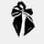 Chanel Black/White Scrunchie Hair Tie With Silk Bow