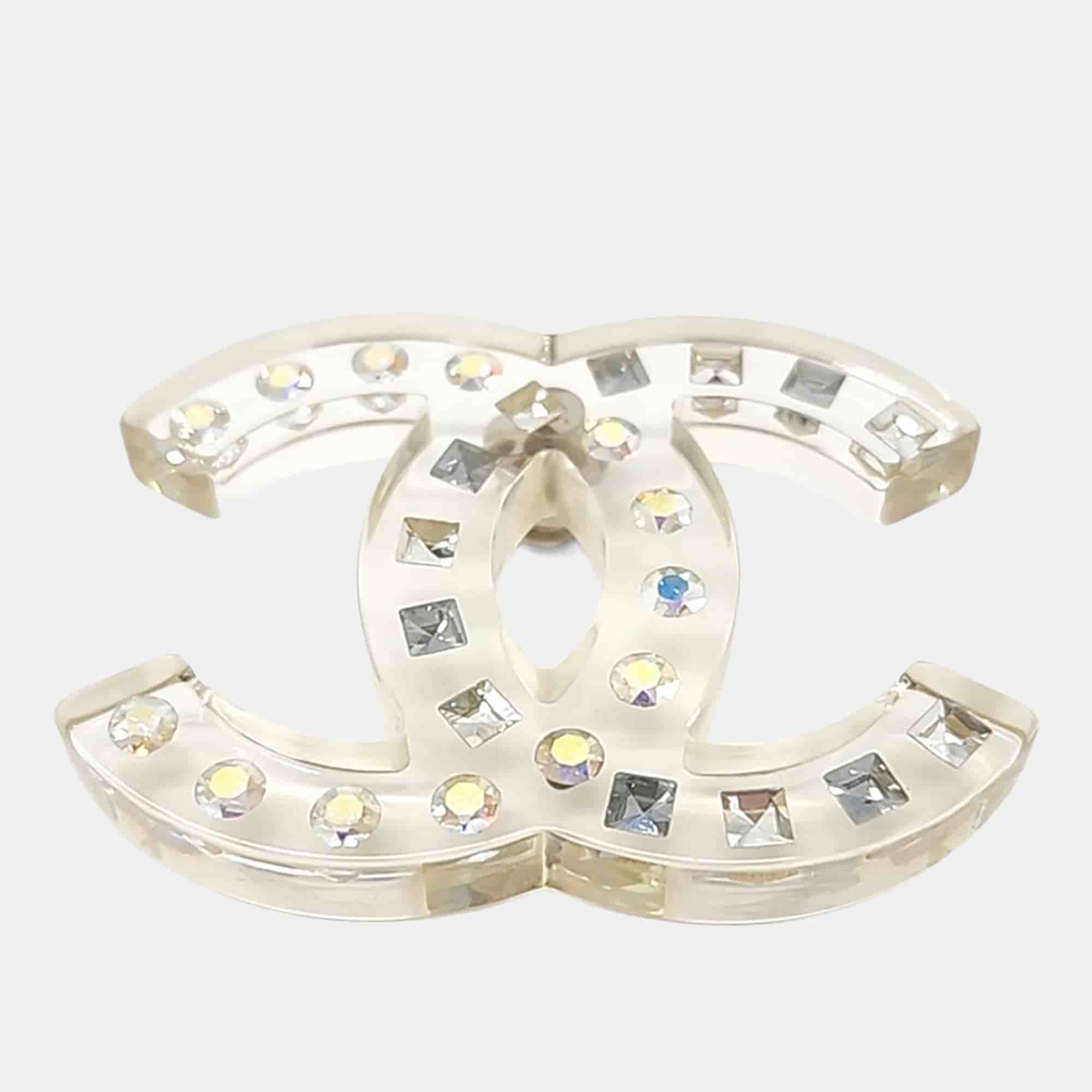 Chanel Clear Logo Brooch