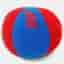 Hermes Blue/Red Ball Cushion