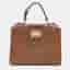 Dolce & Gabbana Miss Monica Medium Brown Lizard Embossed Leather Top Handle Bag