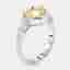 3.4 cts Heart, Trapezoid Lab Grown Diamonds 18k White Gold Ring Size 51