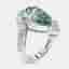 8.5 cts Pear, Round Lab Grown Diamonds 18k White Gold Ring Size 53