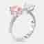 4.3 cts Pink Cushion, Pear, Round Lab Grown Diamonds 18k White Gold Ring Size 52
