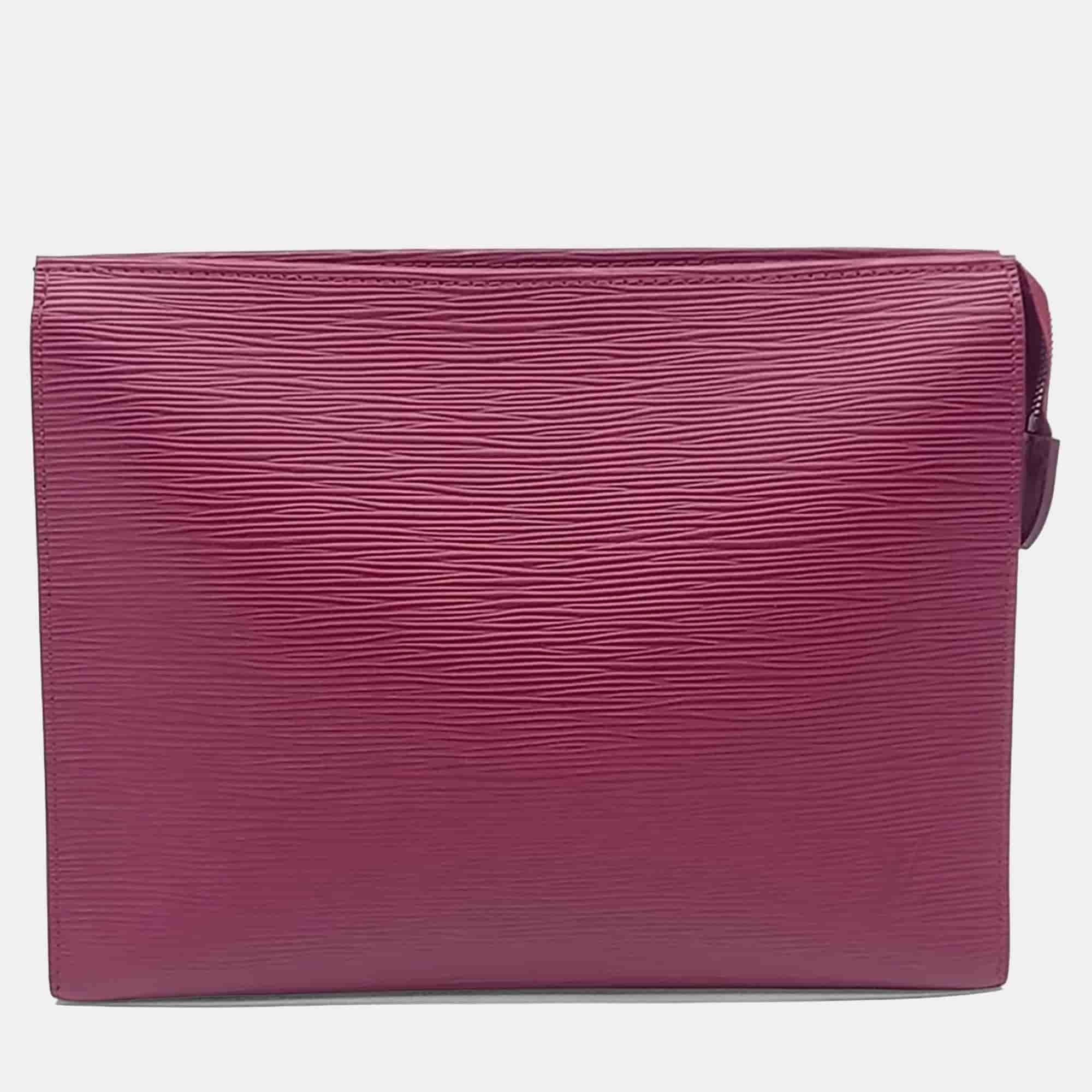 Louis Vuitton Pink Leather Epi Pochette Toilette