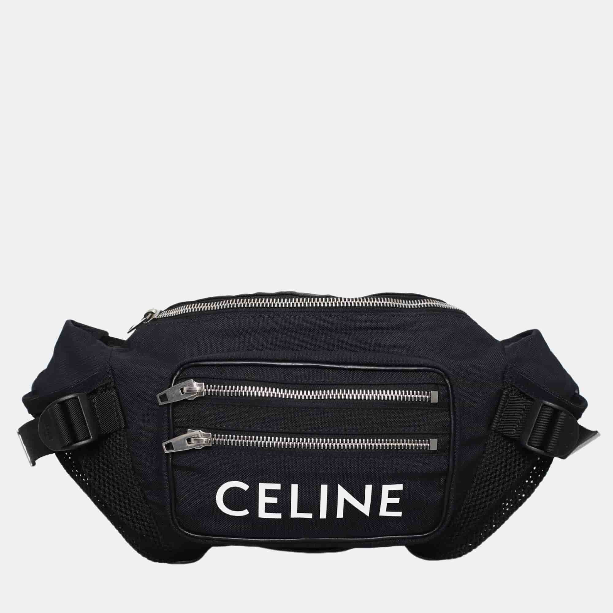 Celine Black Nylon Zipped Trekking Belt Bag