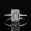 2.50 cts Radiant Lab Grown Diamond 14k White Gold Ring Size 52