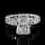 6.20 cts Radiant Cut Lab Grown Diamond 14k White Gold Ring Size 52