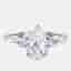 1.8 cts Pear Cut Lab Grown Diamond 14k White Gold Ring Size 8