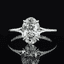 2.00 cts Oval Lab Grown Diamond 18k White Gold Engagement Ring Size 52