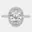 3.3 cts Oval Lab Grown Diamond 18k White Gold Wedding Ring Size 52