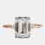 2.7 cts Lab Grown Emerald Diamond 18k Rose Gold Ring Size 8
